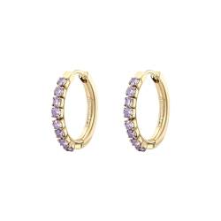 Brosway Desideri women's hoop earrings in steel with purple zircons BEIE022 von Brosway
