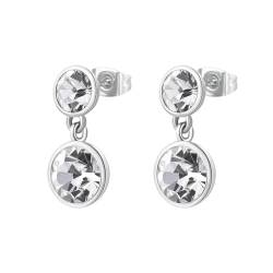 Brosway Symphonia women's pendant earrings in 316L steel with white crystals BYM172 von Brosway