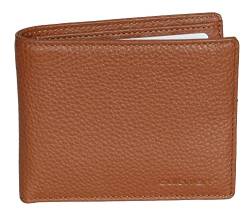 Brown Bear Cultwerk Slim Wallet Geldbörse Herren Leder Cognac Braun RFID-Schutz mit Münzfach, Echtleder Portemonnaie für Männer, Business Geldbeutel, Design Portmonee von Brown Bear