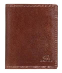Brown Bear Echt-Leder Geldbörse Farbe Braun, RFID-Schutz Portemonnaie Herren Damen mit Münzfach, Hochformat Geldbeutel für 9 Karten und Kfz-Schein von Brown Bear