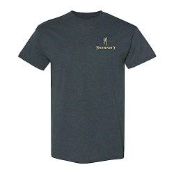 Browning Herren Buckmark Graphic T-Shirt Jagd & Outdoor Kurzarm, Jm Browning Hunt (Dark Heather), Mittel von Browning