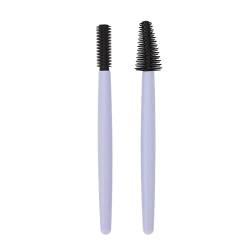 2 Silikon-Augenbrauen-Mascara-Bürsten Tragbare Wiederverwendbare Mascara-Make-up-Zauberstab-Make-up-Pinsel Abgewinkelte Make-up-Pinsel für Augenbrauen-Augen-Wimpern-Blau (Blau) von Brrnoo