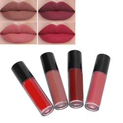 4 Stück Matte Flüssiger Lippenstift/Hydra Lipgloss, Make Up Lipgloss Set Lipgloss Für Frauen Schönheit Lipgloss Geschenke, Matte Samt/Pflegender Lipgloss Lipstick Tasse(02#[4 Geschenkboxen]) von Brrnoo