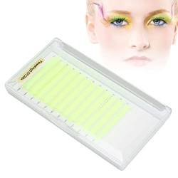 Fluoreszierende Gelbe Falsche Wimpern, Falsche Wimpern 9‑16 Mm 0,07 Mm C Curl Volumen 12 Reihen Dichte Lange Fluoreszierende Gelbe Wimpernverlängerung für Cosplay DIY von Brrnoo