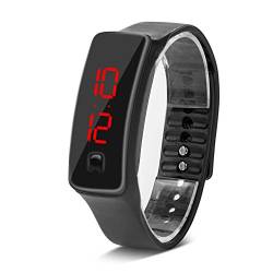 LED-Uhr Sport Silikonarmband, Smartwatch ZubehörErsatzarmbänder12-Stunden-Zifferblatt Elektronische Anzeige Armbanduhr Uhr [2#] von Brrnoo