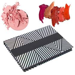 Leere Make-up-Lidschatten-Palette, Schwarz-weiß Gestreifte Make-up-Palette mit Spiegelkleber Leere Palette Magnetische Palette für Lidschatten Lippenstift Blush Powder von Brrnoo