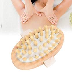 Massagebürste, Haar Kopfhaut Spa Bad Massagegerät Holz Massagegerät Körperbürste Muskel Relax Palmen Sauna Spa Bad Massage Scrubber zur Hautpflege und Massage gegen Cellulite für Frauen und Männer von Brrnoo