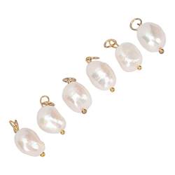 Perlen-Charm-Anhänger für Frauen, 6 Stück, Barock-Perlen-Charms, Handgefertigte Ohrringe, Armbänder, Halsketten, Anhänger, Schmuckherstellung, Charms-Anhänger für (S) von Brrnoo