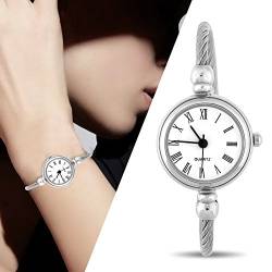 weibliche analoge runde Legierungs-Bügel-geöffnete Armband-Armbanduhr[#02], Frauen-Quarzuhren ArmbanduhrenDamen von Brrnoo