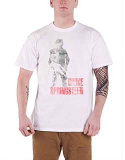 Bruce Springsteen Hologram Männer T-Shirt weiß XL, 100% Baumwolle, Band-Merch, Bands von Bruce Springsteen