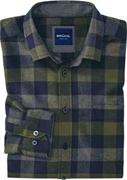 Brühl Herren Edel-Flanellhemd, bequemes Männerhemd aus wärmendem Flanell, Premium-Hemd aus Reiner Baumwolle, modische & komfortable Oberbekleidung, Gr. 39-48 von Brühl