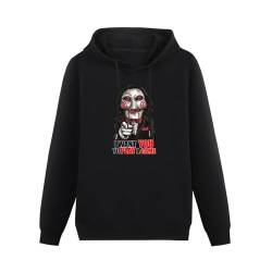 Anaser Saw Jigsaw Billy Puppet I Want You to Play A Game Mens Hoodies Black Sweatshirts L von Brug