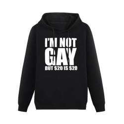 I'm Not Gay But $20 is $20 Mens Hoodies Black Sweatshirts L von Brug