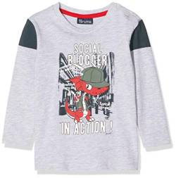 Brums Baby-Jungen T-Shirt Jersey Stampa Animal Langarmshirt, Grau (Grigio 04 823), 68 (Herstellergröße: 6M) von Brums