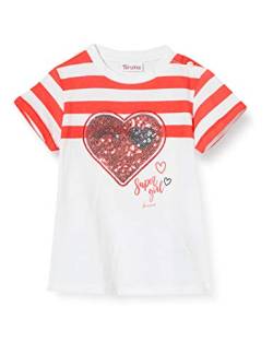 Brums Baby-Mädchen T-Shirt Jersey Con Cuore Paillettes Pullunder, Mehrfarbig (Bianco/Corallo 01 917), 68 (Herstellergröße: 6M) von Brums