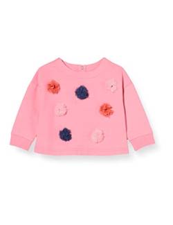 Brums Baby-Mädchen Top Felpa Leggera Con Fiori Tulle Pullover, Pink (Rosa Medio 09 028), 68 (Herstellergröße: 6M) von Brums