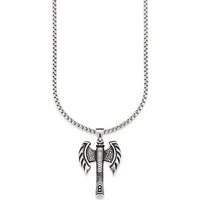 Bruno Banani Kette mit Anhänger Schmuck Geschenk, Halskette Doppel Axt Kreuz Venezianerkette Silber von Bruno Banani