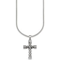 Bruno Banani Kette mit Anhänger Schmuck Geschenk, Halskette Kreuz Seil gedreht Venezianerkette Silber von Bruno Banani