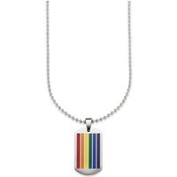 Bruno Banani Kette mit Anhänger Schmuck Geschenk, Halskette Regenbogen Dog Tag, Kugelkette, mit Epoxidharz von Bruno Banani