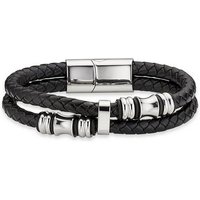 Bruno Banani Lederarmband Schmuck Geschenk, Armkette Axt Lederband breit Silber von Bruno Banani