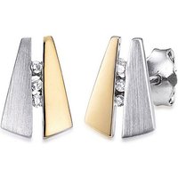 Bruno Banani Paar Ohrstecker Schmuck Geschenk Silber 925 Ohrschmuck Ohrringe Stein Silber Gold, mit Zirkonia (synth) von Bruno Banani