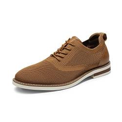 Bruno Marc Herren Anzugschuhe Atmungsaktiv Gestrickter Stoff Derby Sommer Schnürschuhe Formale Moderne Klassische BRAUN SBOX2320M-E Größe 43 (EUR) von Bruno Marc