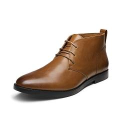 Bruno Marc Herren Chukka Stiefel Desert Boots Suede Leder Schnürstiefel Stiefeletten BRAUN/GELB SBBO2217M-E Größe 46 (EUR) von Bruno Marc