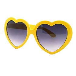 Brussels 08 1 Stück Unisex Mode Lustige Liebe Herz Form Sonnenbrille Kunststoff Rahmen Sonnenbrille Brillen Geschenk für Frauen Männer Party Requisiten Cosplay Gelb von Brussels