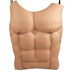 Fake Muscle Chest Fake Muscle Chest Fancy Dress Cosplay Party Kostüm Falsche Muscle Masquerade Kostüm Tricky Prop Männer Bauch Brust Haut Kleid Halloween Party Dekoration von Brussels08