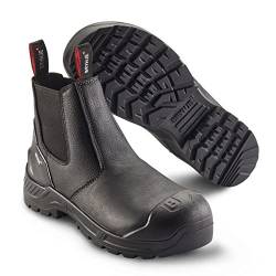 Brynje Arbeitsschuh Boston S3 SRC Robuster Sicherheitsstiefel aus atmungsaktivem und wasserabweisendem Leder - Schwarz - Gr. 44 von Brynje