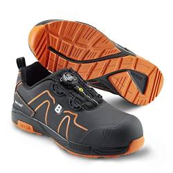 Brynje Sicherheitsschuh Stream S3 SRC Superleichte und sportliche Sicherheitsschuhe mit BOA Fit System Schwarz/Orange- Gr. 41 von Brynje