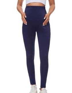 Brynmama Umstandshose aus Baumwollmischung, Bequeme Stretch-Überbauchhose für Schwangerschaft im Casual-Stil von Brynmama