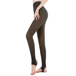 Bseical Thermo Strumpfhose Damen,Strumpfhosen Damen Winter,Warm in Strumpfhose,Thermo Leggings Damen Hautfarben,Strumpfhose Fleece,Fake Translucent Nude Tights Fleece (220g, Schwarz-B) von Bseical