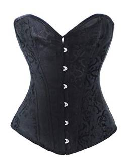 Bslingerie® Damen Bustier Corsage Korsett mit Brocade (4XL, Black) von Bslingerie