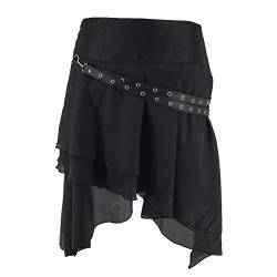 Bslingerie® Damen Gothic Punk Steampunk Spitze Rock Kleidung Kurzer Rock (L, Steampunk Schwarz) von Bslingerie