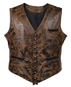 Bslingerie Herren steampunk kunstleder cowboy taille mantel weste groß braun von Bslingerie