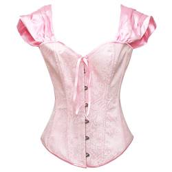 bslingerie® Damenkostüm Prinzessin gerüschte Ärmel Bustier Korsett Top, Pink, Large von Bslingerie