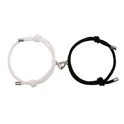 Paar Magnet Armbänder, Beziehung Armband Paar Geschenke für Freund Freundin Männer Frauen und Liebhaber, 2 PCS Mutual Matching Couple Armbänder mit Liebe Herz Anhänger von Bsoepnr