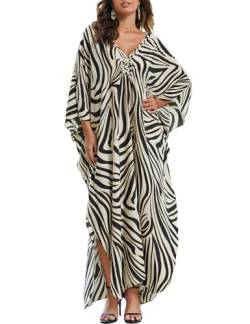 Bsubseach Kaftan Kleider Badeanzug Cover Up Streifen Kaftan Plus Größe Lange Kaftan Cover Up Seitenschlitz Kaftan Kleid von Bsubseach