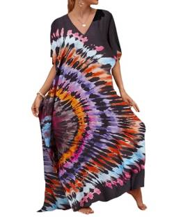 Bsubseach Plus Größe Badeanzug Cover Up Bunte Kaftan Kleid für Frauen Lange Bikini Coverup von Bsubseach