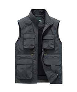 Btmpmcs Herren Outdoor Weste Leicht Atmungsaktiv Anglerweste Schnelltrocknend Multifunktionsweste Freizeit Ärmellos Jacke Sport Weste Camping Fotografie Weste mit Mehreren Taschen von Btmpmcs