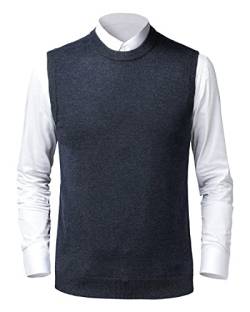 Btmpmcs Herren Pullunder Strickweste Ärmellose Klassische Pullover Weste Freizeit Gestrickte Business West Slim Fit Einfarbig Gentleman Wollweste Herbst Winter von Btmpmcs