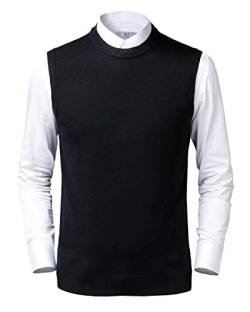 Btmpmcs Herren Pullunder Strickweste Ärmellose Klassische Pullover Weste Freizeit Gestrickte Business West Slim Fit Einfarbig Gentleman Wollweste Herbst Winter von Btmpmcs