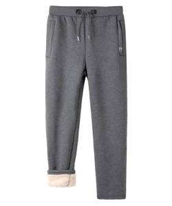 Btmpmcs Jogginghose Herren Trainingshose Fleece Gefütterte Baumwolle Sweatpants Outdoor Winter Warme Sporthose mit Kordelzug Elastische Freizeithose Running-Hosen Winterhose Hosen Jogger von Btmpmcs