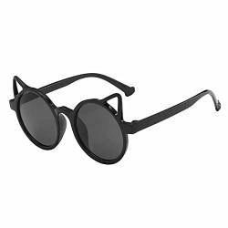 Btruely Brillen Herren Sonne Katzenohr Dekoration Sonnenbrille Einkaufen Reisemädchen Blaulichtfilter Brille Damen 130 (Black, One Size) von Btruely