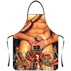 Btruely Koffertaschen Organizer Klein Lustige Persönlichkeit Kreative Schürze Muskel Herren Schürze Bikini Cartoon Paar Schürze Polyester Schürze Gleitverschlussbeutel (E, A) von Btruely