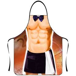 Btruely Koffertaschen Organizer Klein Lustige Persönlichkeit Kreative Schürze Muskel Herren Schürze Bikini Cartoon Paar Schürze Polyester Schürze Gleitverschlussbeutel (S, A) von Btruely