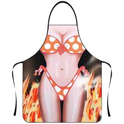 Btruely Koffertaschen Organizer Klein Lustige Persönlichkeit Kreative Schürze Muskel Herren Schürze Bikini Cartoon Paar Schürze Polyester Schürze Gleitverschlussbeutel (W, A) von Btruely