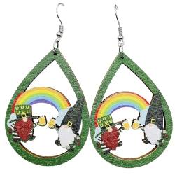 ene Ohrringe Echt Irische Festival-Ohrringe, grüne Zwerg-irische Holzohrringe Ohrringe Für Kinder (F, One Size) von Btruely