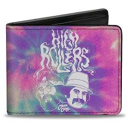 Buckle-Down Cheech & Chong Geldbörse, Bifold, Cheech und Chong High Rollers Smoke Pose Tie Dye Violett, veganes Leder, Violett, 4.0" x 3.5", Casual von Buckle-Down